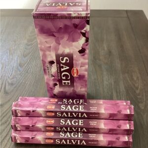 Hem Sage Incense Sticks with Purple Floral Design